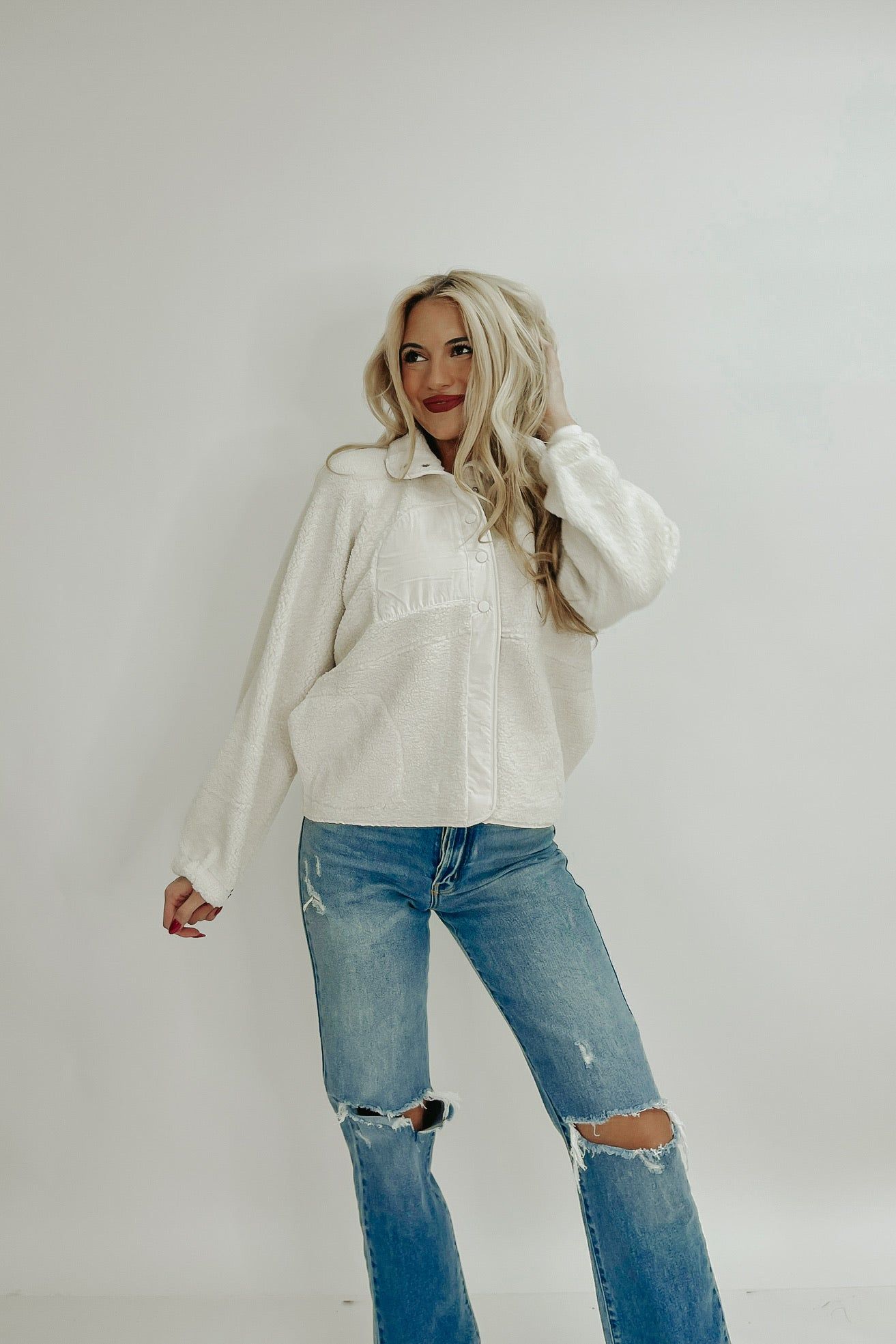 Down Memory Lane Fleece Jacket sold by Bella Rose boutique product image thumbnail 3