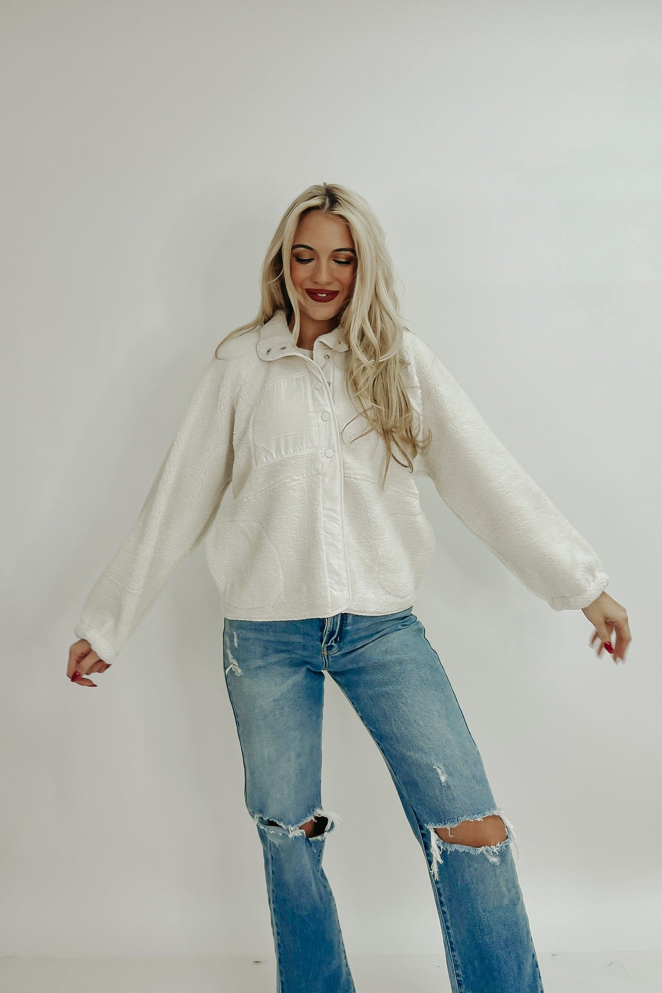 Down Memory Lane Fleece Jacket sold by Bella Rose boutique