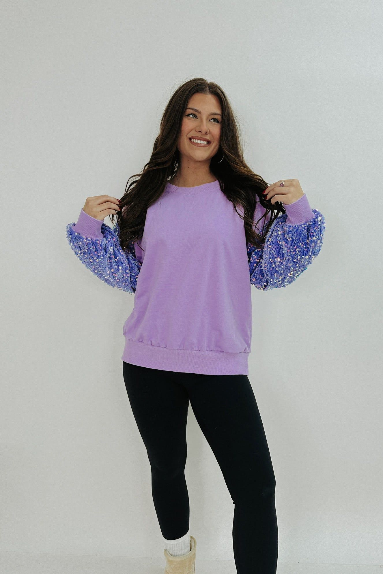 Asking For More Sequin Embellished Sweatshirt sold by Bella Rose boutique product image thumbnail 2
