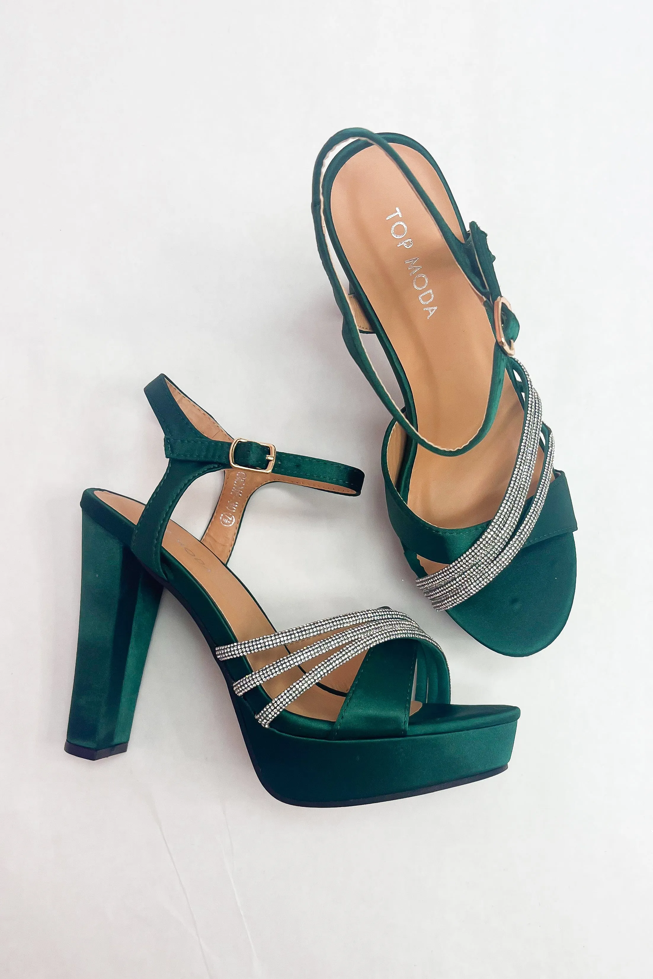 Prepped For The Spotlight Rhinestone Platform Heels (LAST ONE - SIZE 7.5) sold by Bella Rose boutique