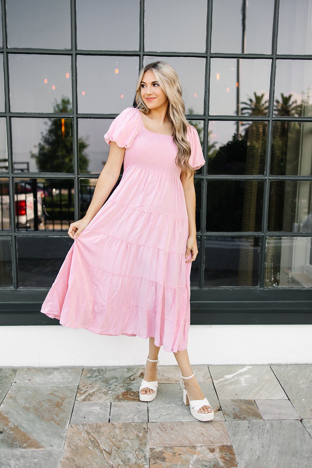 Lovely And Sweet Tiered Dress sold by Bella Rose boutique