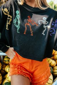 Let's Monster Mash Cropped Sweatshirt sold by Bella Rose boutique