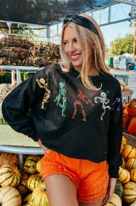 Let's Monster Mash Cropped Sweatshirt sold by Bella Rose boutique