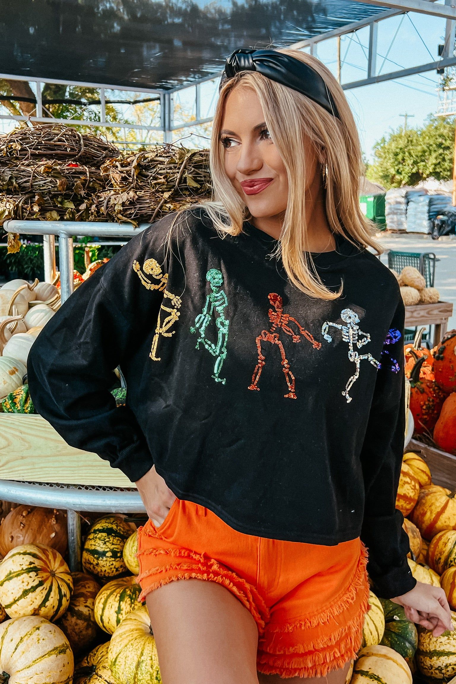 Let's Monster Mash Cropped Sweatshirt sold by Bella Rose boutique