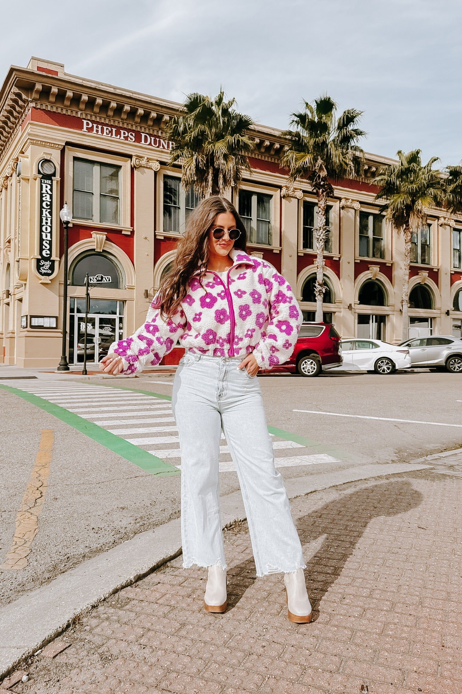 What A Cutie Cropped Floral Sherpa Jacket sold by Bella Rose boutique product image thumbnail 5