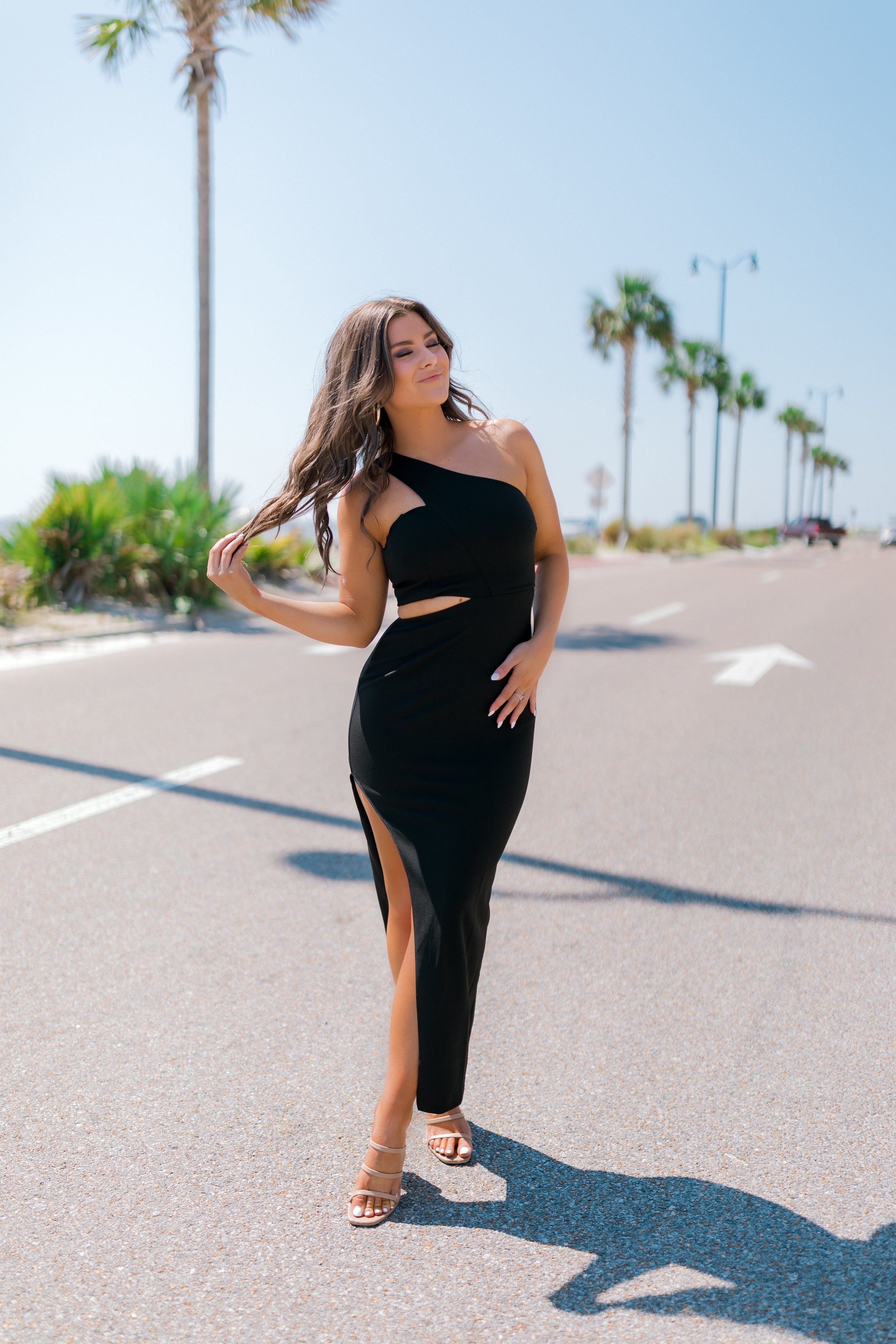 Safe With You One Shoulder Midi Dress (LAST ONE - Size Small) sold by Bella Rose boutique product image thumbnail 4