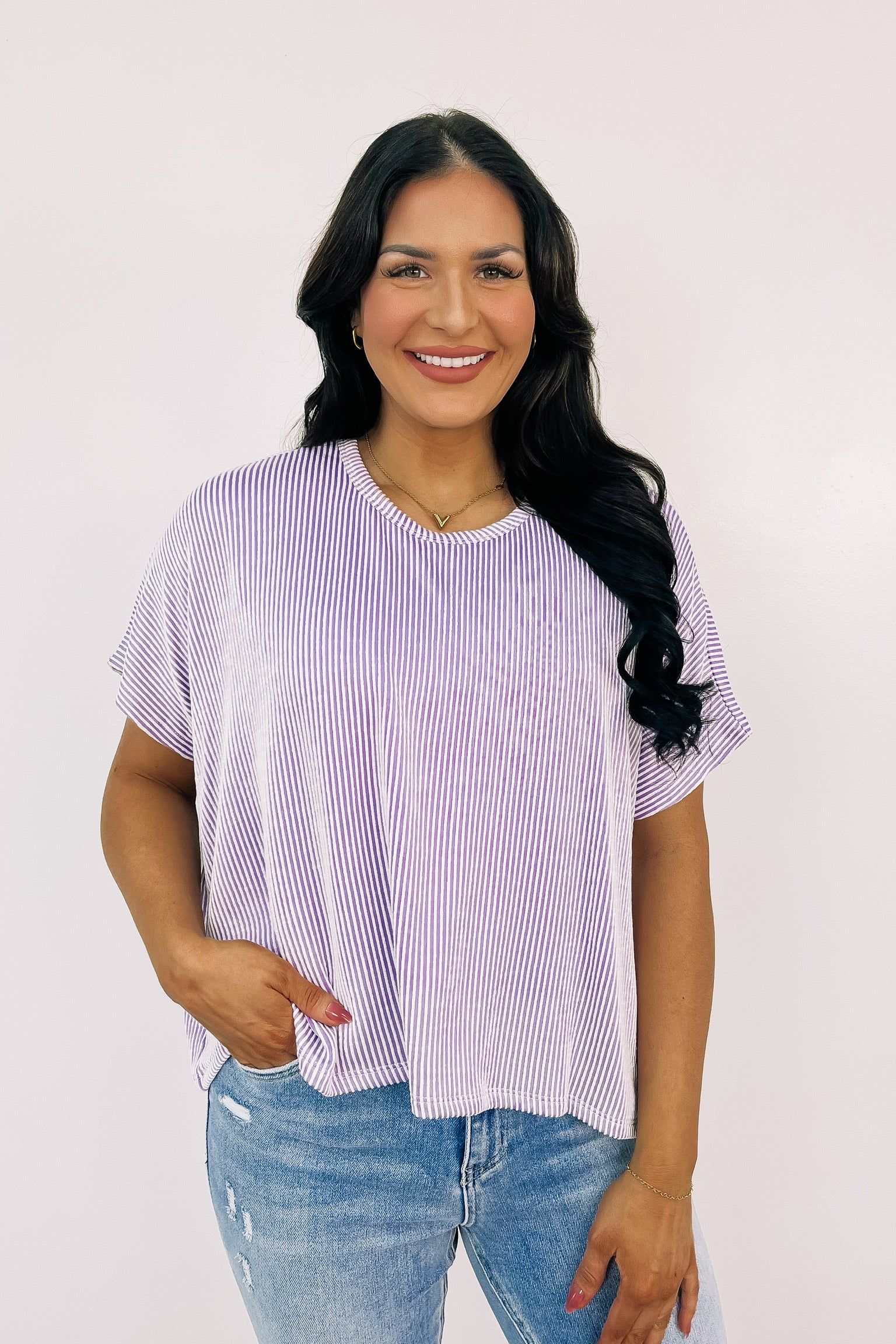 On To Simpler Times Ribbed Top sold by Bella Rose boutique