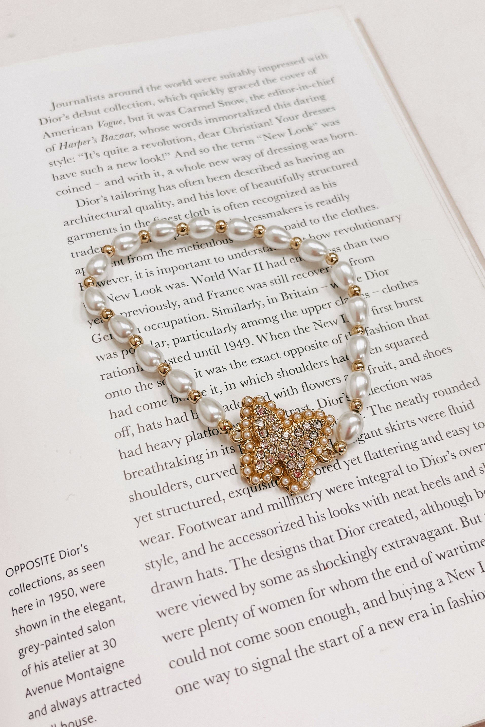 Butterfly Pearl Stretch Bracelet sold by Bella Rose boutique