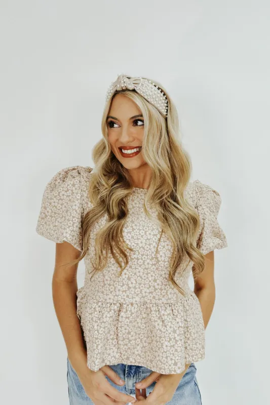 Chicly Elevated Floral Peplum Top sold by Bella Rose boutique