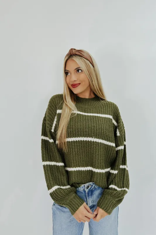 Cozied Up Striped Knit Sweater sold by Bella Rose boutique