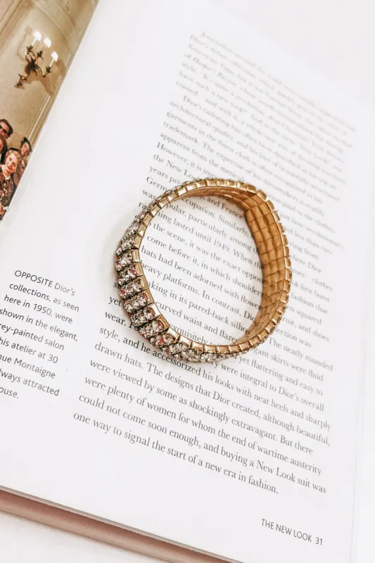 Crystal Rhinestone 3 Row Stretch Bracelet sold by Bella Rose boutique