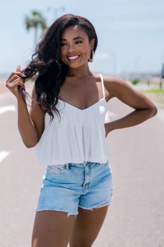 For Sweethearts Only Pleated Crop Top sold by Bella Rose boutique