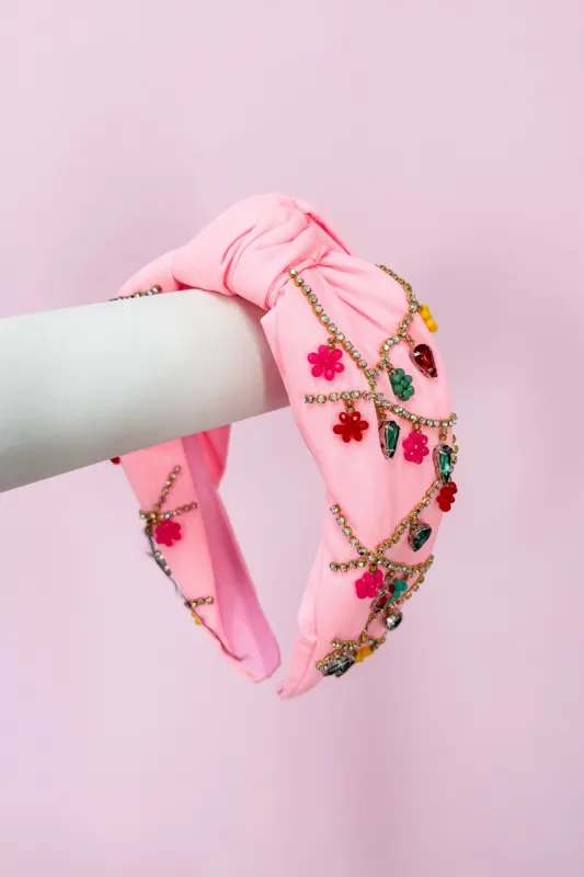 These Christmas Lights Top Knot Headband sold by Bella Rose boutique