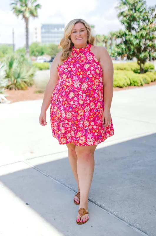 CURVY: Fields Of Poppies Printed Dress sold by Bella Rose boutique