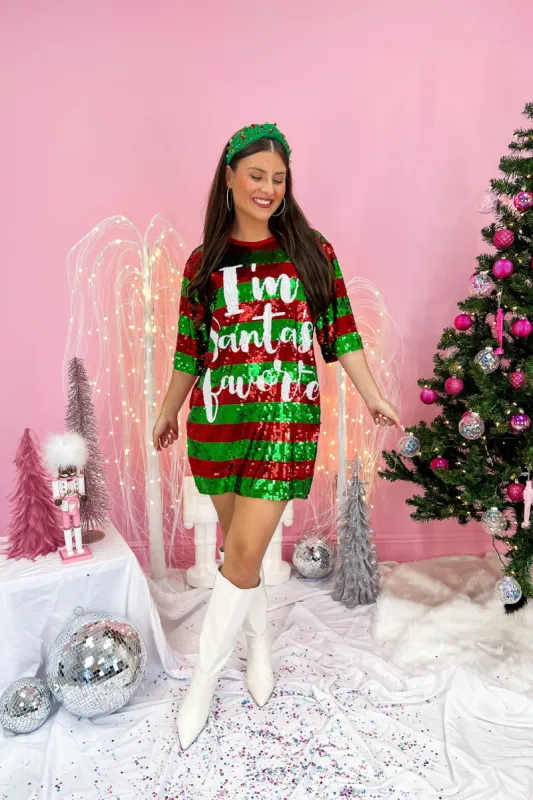 I'm Santa's Favorite Sequin Dress sold by Bella Rose boutique