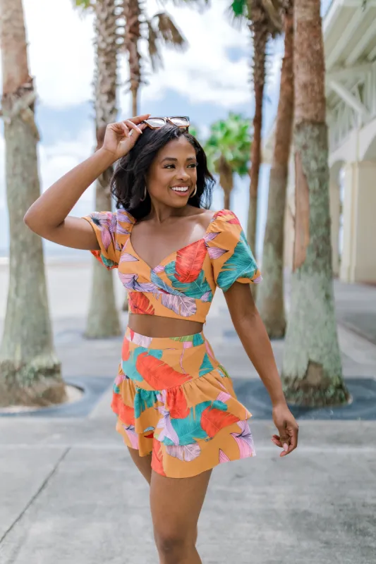 A Coastal Cruise Printed Crop Top sold by Bella Rose boutique