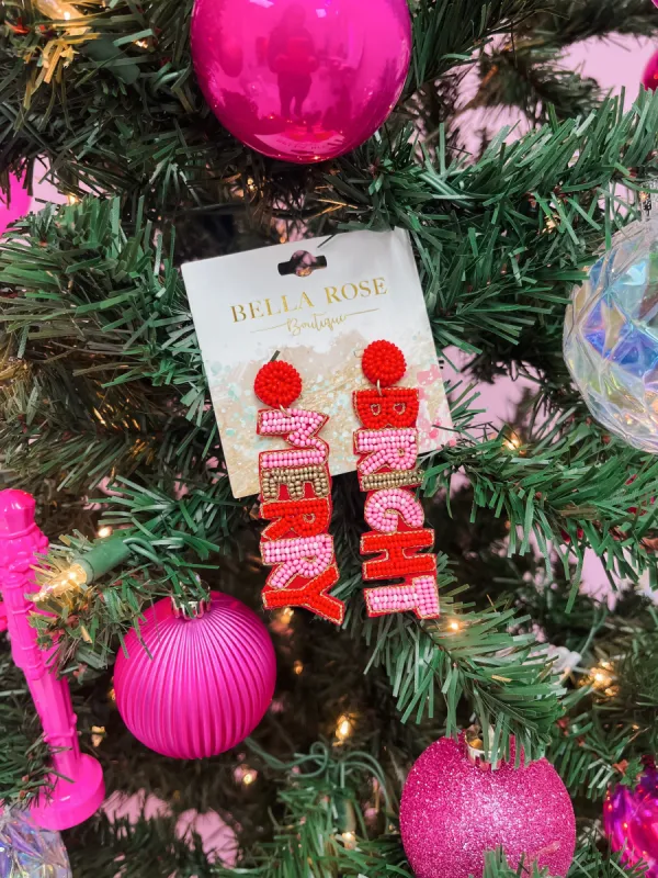 "Merry" & "Bright" Seed Bead Drop Earrings sold by Bella Rose boutique