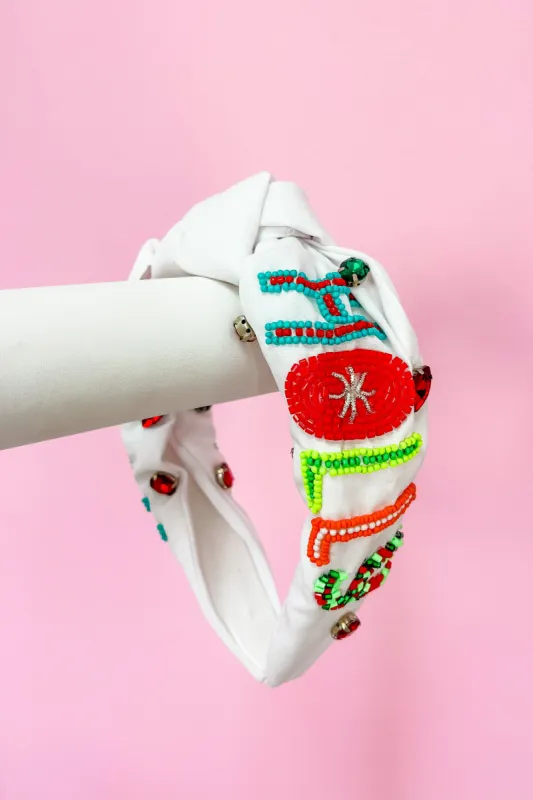 Holly Jolly Embellished Knot Headband sold by Bella Rose boutique