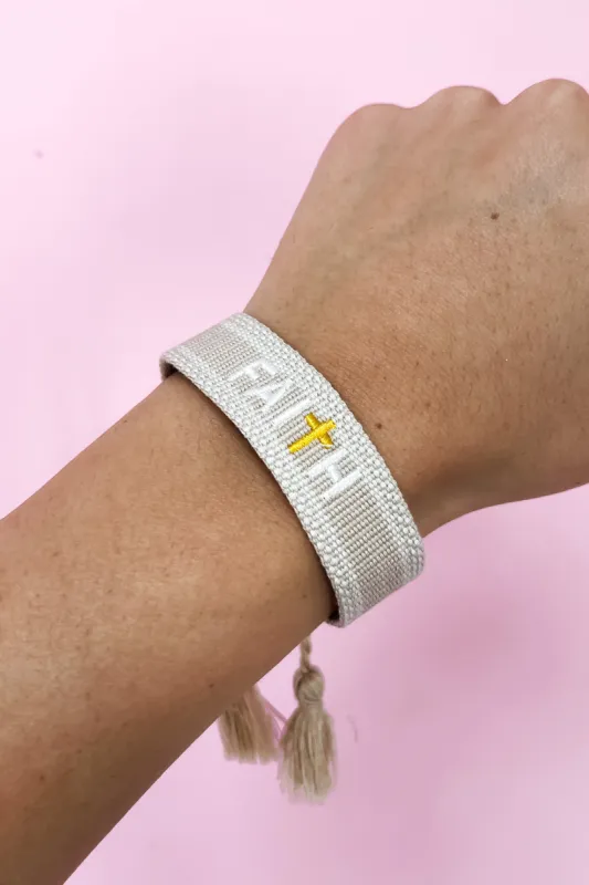 "FAITH" Canvas Cord Bracelet sold by Bella Rose boutique