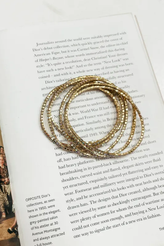 Dainty 6 Piece Iridescent Rhinestone Embellished Bracelet Set sold by Bella Rose boutique