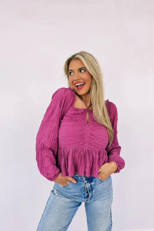 Essence Of Elegance Ruched Blouse sold by Bella Rose boutique