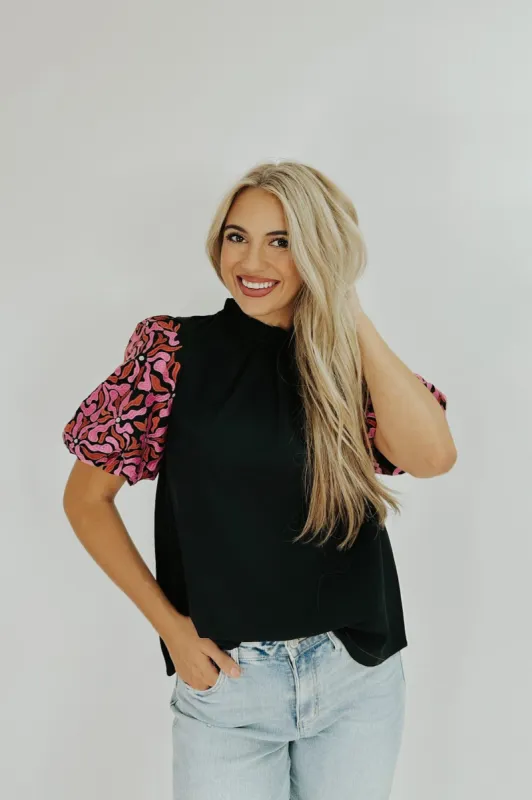 Dancing Flowers Embroidered Blouse sold by Bella Rose boutique