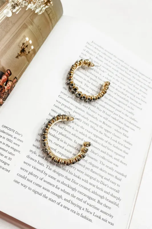 Teardrop Crystal Hoop Earrings sold by Bella Rose boutique