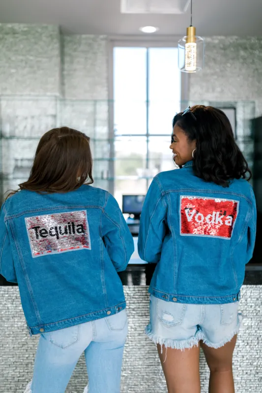 Sequins On The Rocks Embellished Denim Jacket sold by Bella Rose boutique