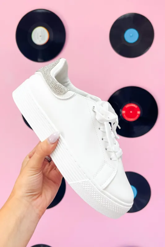 Glitzzy Rhinestone Platform Sneakers sold by Bella Rose boutique