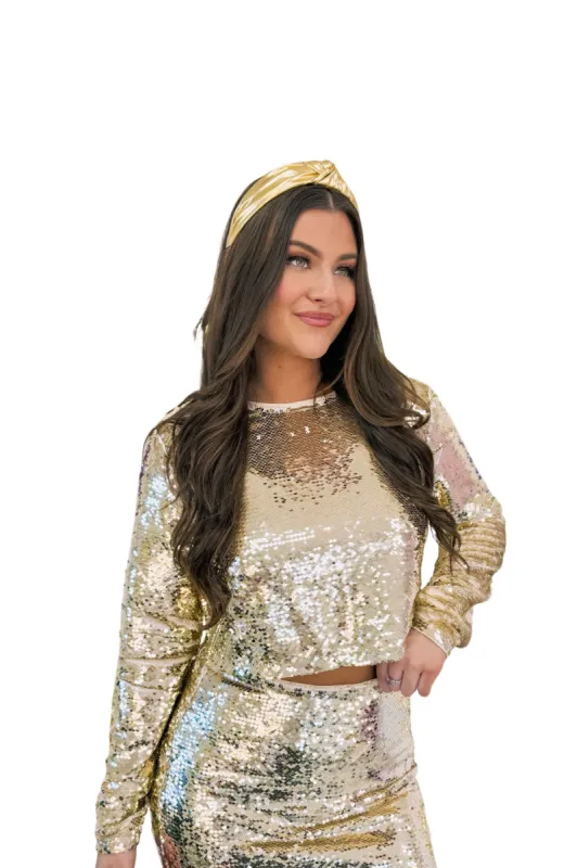 I Got Your Number Sequin Crop Top sold by Bella Rose boutique