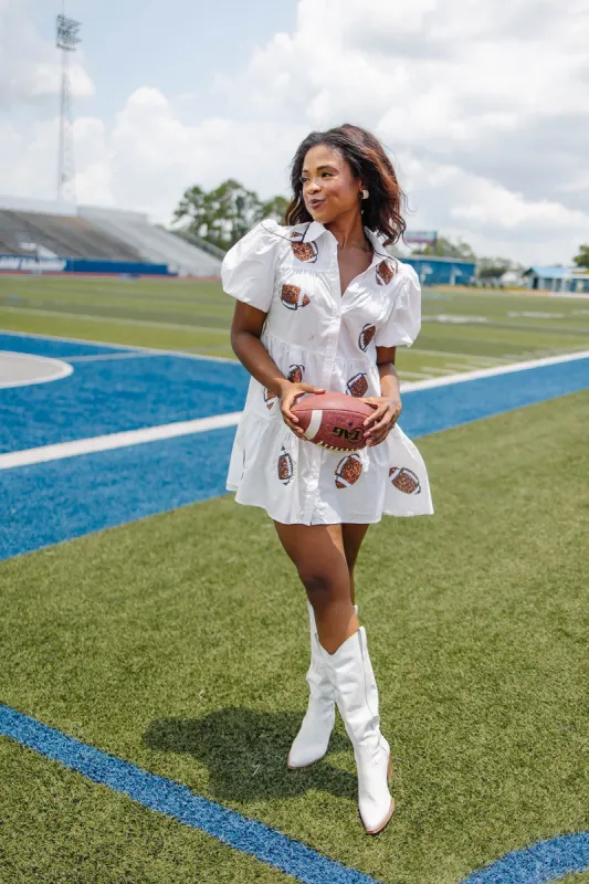 Football Is For Fridays Sequin Dress sold by Bella Rose boutique