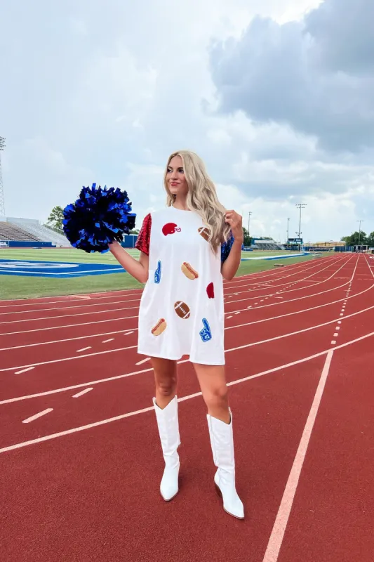 Queen Of Football Sparkles Dress sold by Bella Rose boutique