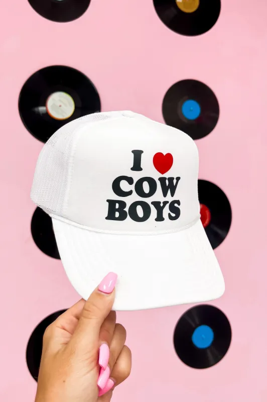 I Love Cowboys Trucker Hat sold by Bella Rose boutique