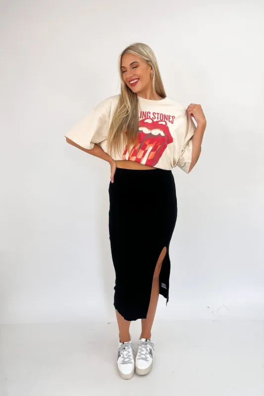 LivyLu Rolling Stones Zip Code Distressed Tee sold by Bella Rose boutique