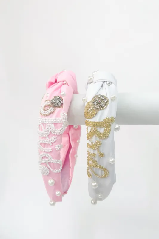 Bride Embellished Knotted Headband sold by Bella Rose boutique