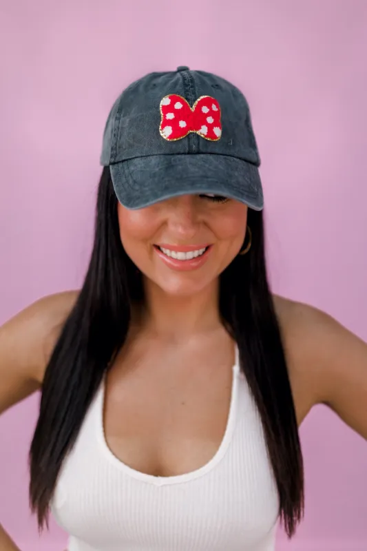 Minnie's Bow Sherpa Embellished Hat made by Bella Rose boutique