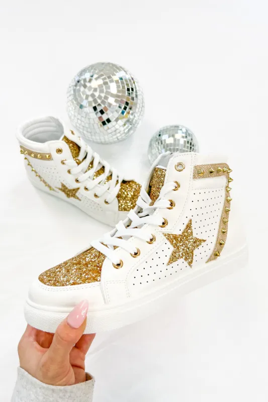 Heart Of Gold Hightop Sneaker sold by Bella Rose boutique