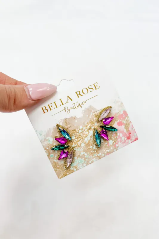 Crystal Embellished Wing Earrings sold by Bella Rose boutique