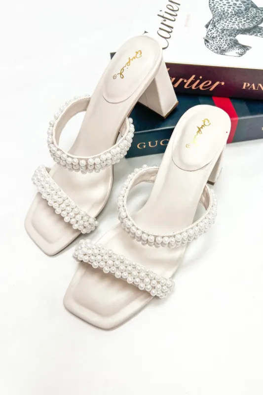 Betty Pearl Embellished Heels sold by Bella Rose boutique