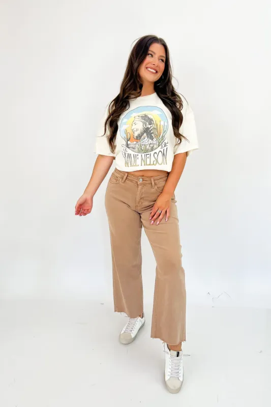 Olivia High Rise Crop Wide Leg Jeans sold by Bella Rose boutique
