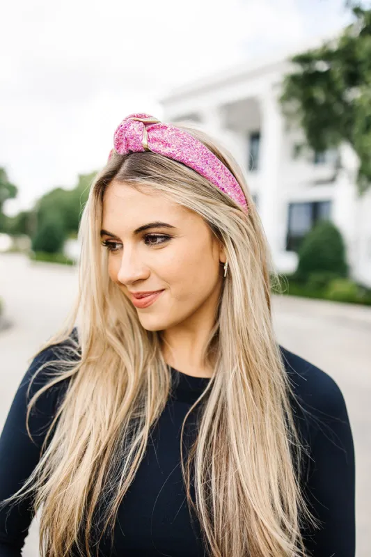 Glitter Top Knot Headband sold by Bella Rose boutique