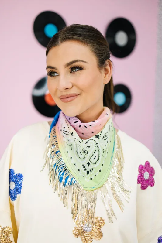 Western Glam Fringe Bandana sold by Bella Rose boutique