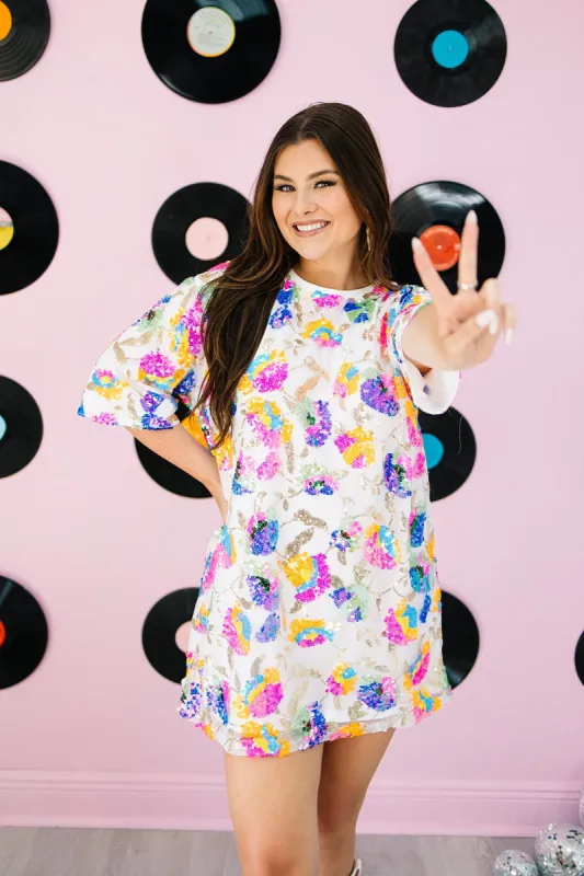 Selfish Love Sequin Floral Dress sold by Bella Rose boutique