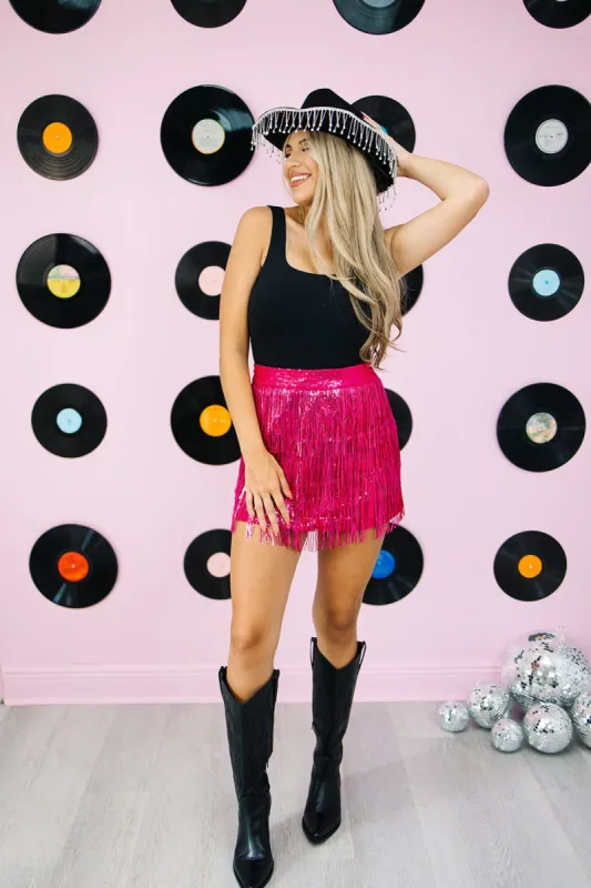 Midnight Parties Fringe Embellished Skirt sold by Bella Rose boutique
