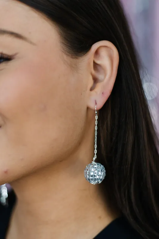 Chain Link Disco Ball Drop Earrings sold by Bella Rose boutique