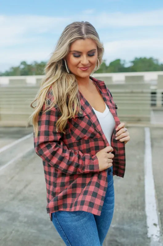 A Distant Memory Plaid Flannel Top sold by Bella Rose boutique