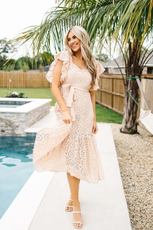 Sweet Sight Lace Eyelet Maxi Dress sold by Bella Rose boutique