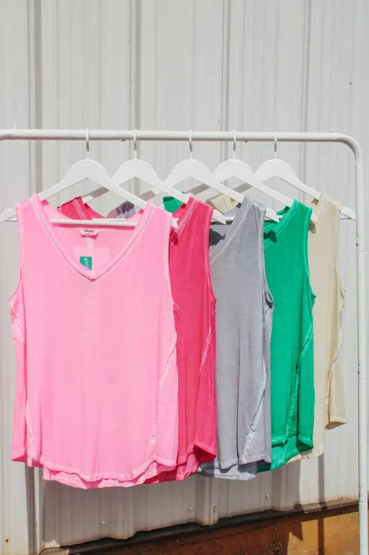 Briana Washed Tank Top sold by Bella Rose boutique