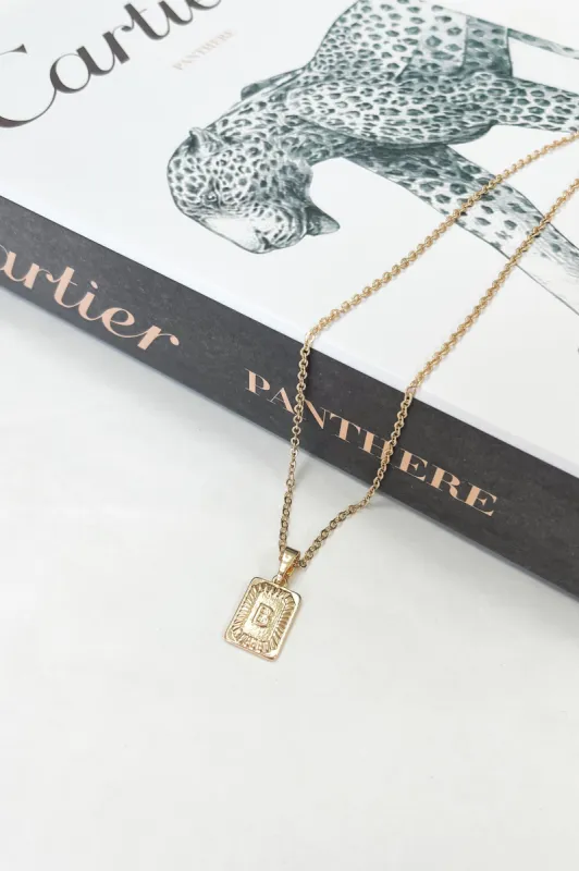 Gold Initial Pendant Necklace sold by Bella Rose boutique