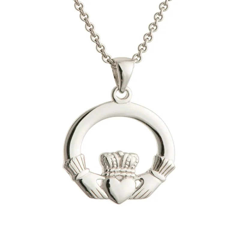 Galway Crystal Claddagh Sterling Silver Pendant sold by Belleek